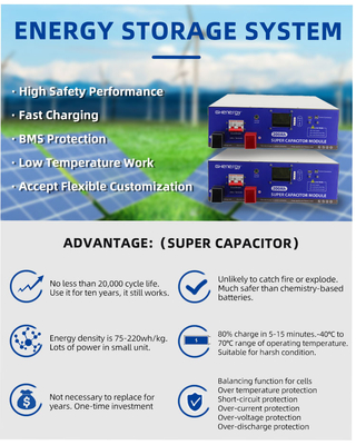 Modul Ultracapacitor BMS 48V, Penyimpanan Energi Ultracapacitor 300Ah