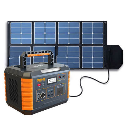 Catu Daya Portabel Luar Ruangan 50/60Hz, Pembangkit Listrik Portabel 500w Dengan Panel Surya