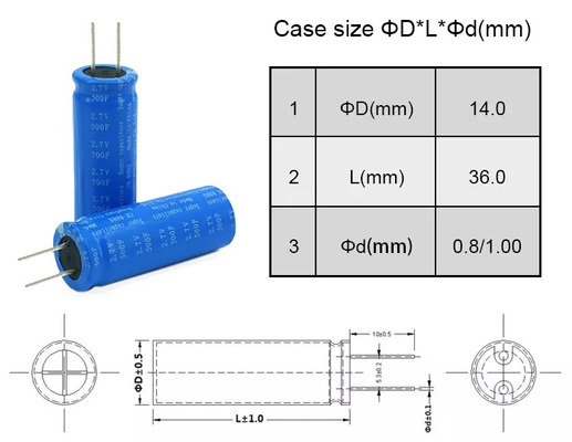 2.V 500F Graphene Supercapacitor Cell Baterai Untuk Tata Surya