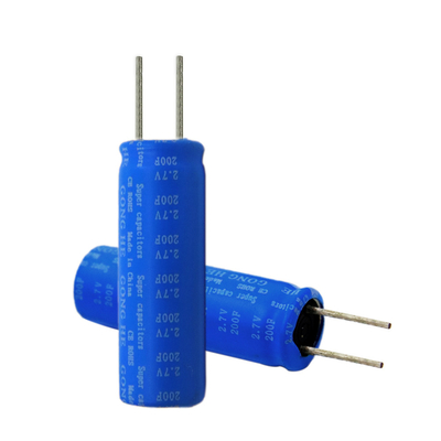 Tidak Ada Ledakan Baterai Kapasitor Super Praktis 2.7V 200F 10x30mm