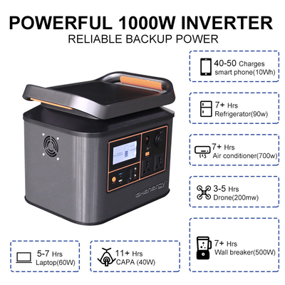 Pembangkit Listrik Tenaga Surya Portabel 500W 1000W Praktis Untuk Berkemah